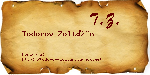 Todorov Zoltán névjegykártya